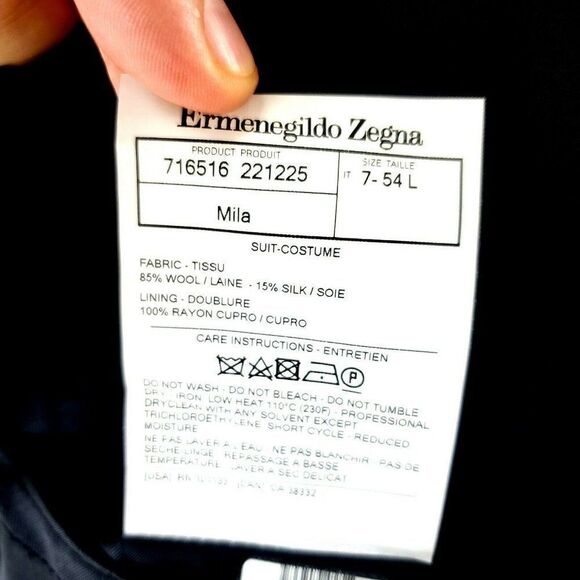 Ermenegildo Zegna Trofeo‎ 600 40R 2 Button Microche - Picture 10 of 12